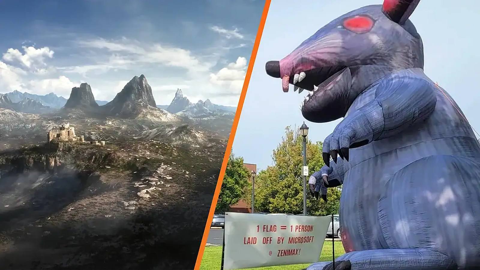 Asha Sharma à Bethesda : des salariés protestent avec un rat géant et des drapeaux rouges contre les licenciements