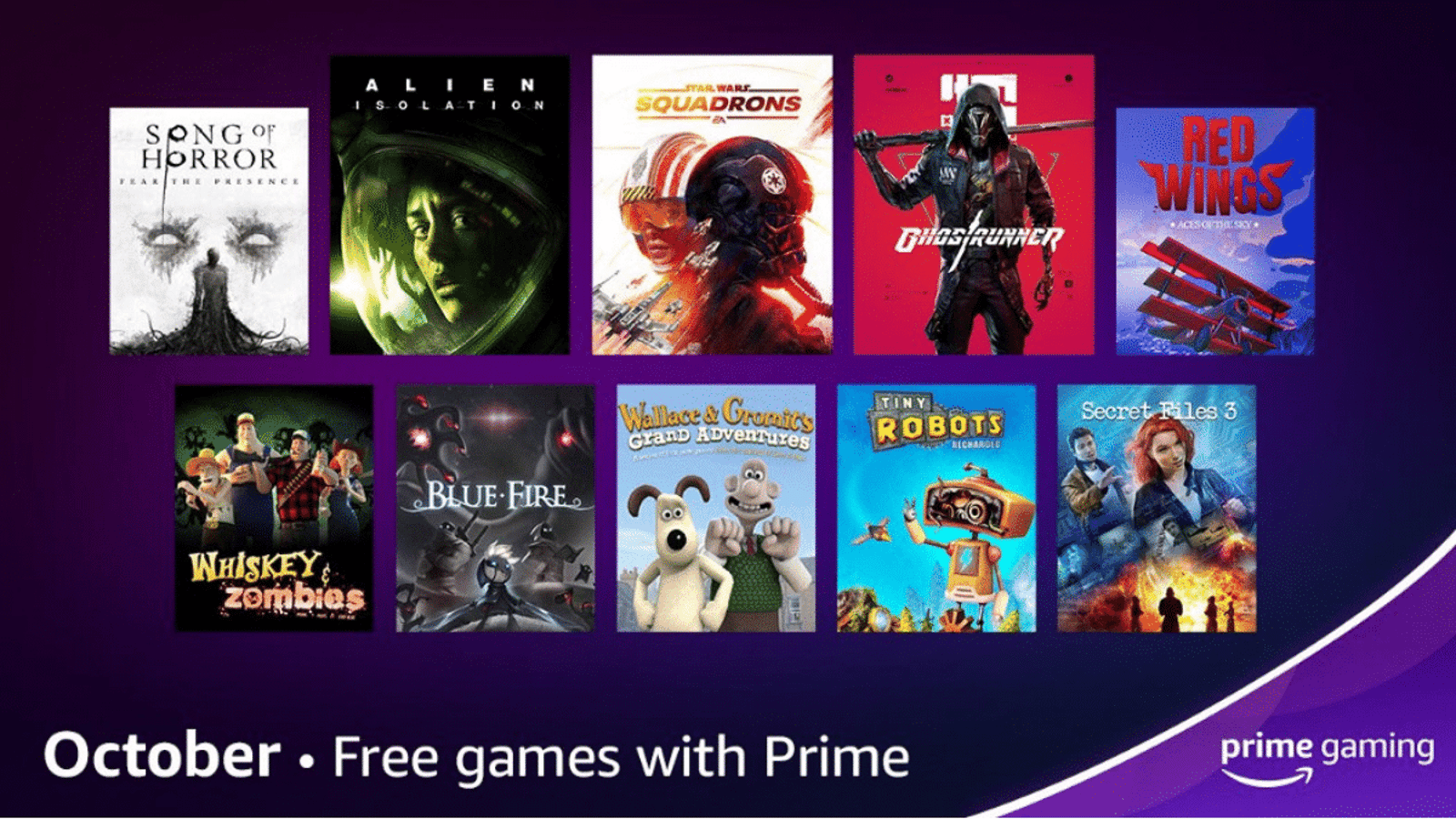 Amazon Prime Gaming: 10 jeux offerts aux abonnés en octobre 2021