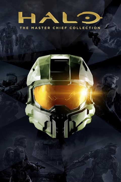 Affiche de Halo: The Master Chief Collection : le casque du Master Chief en gros plan sous le logo Halo