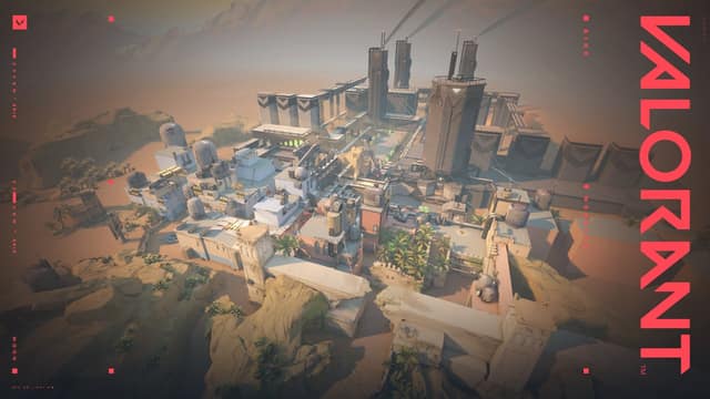 Fond d'écran officiel de la carte Bind : une ville du désert vue du ciel
