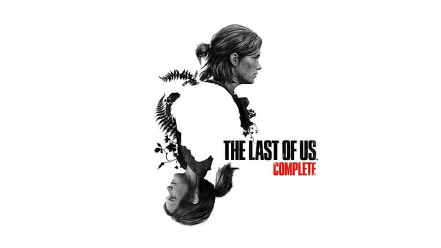 Visuel de The Last of Us Complete : silhouettes d'Ellie adolescente et adulte, en noir et blanc sur fond blanc