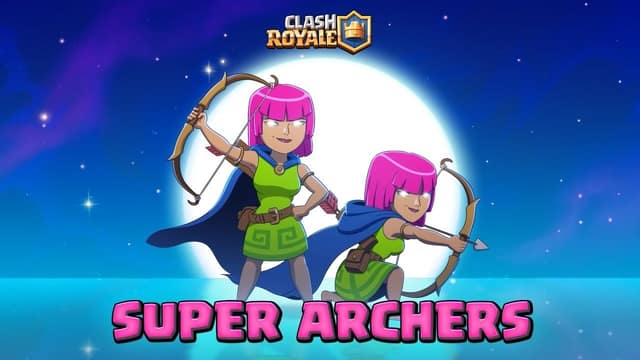 Deux archères aux cheveux roses tendent leur arc devant la pleine lune