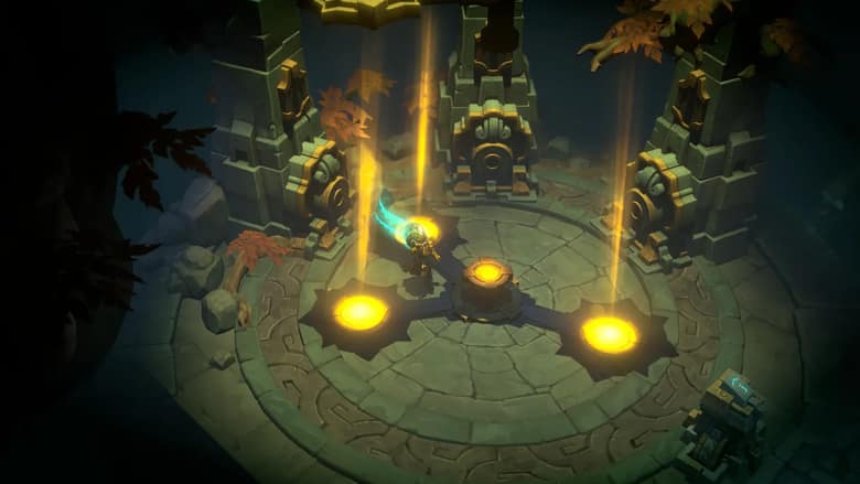 Ruined King : un autel doré illuminé au fond d'une salle sombre