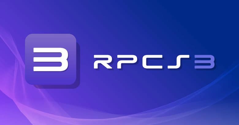 Logo de l'émulateur RPCS3 : un « 3 » blanc stylisé dans un carré, sur un dégradé bleu-violet