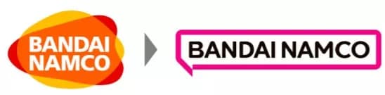 L'ancien et le nouveau logo Bandai Namco côte à côte, avant et après le changement