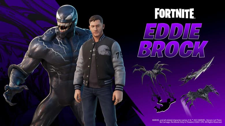 Fortnite : le skin Eddie Brock, avec Venom et les pioches associées