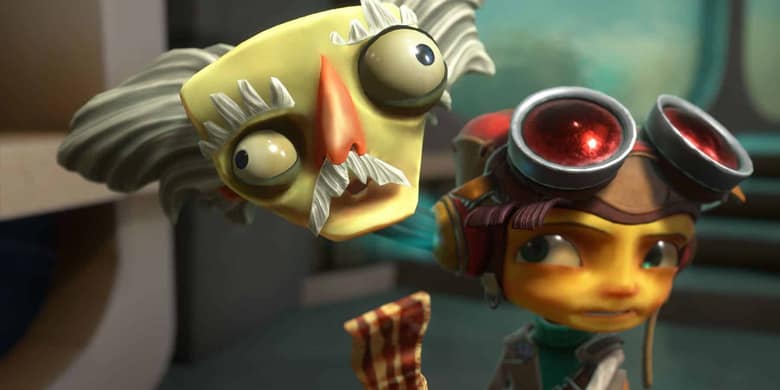 Psychonauts 2 : Raz face à un poisson volant à trois yeux