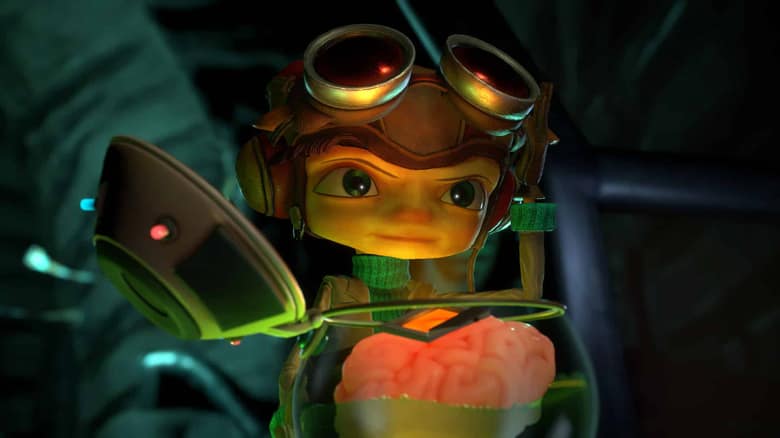 Psychonauts 2 : gros plan sur Raz, lunettes d'aviateur sur les yeux