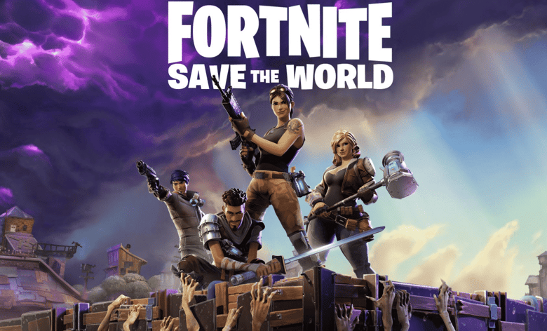 Fortnite Save the World : un groupe de héros défend une base contre des créatures