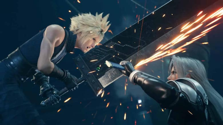 Final Fantasy VII Remake : Cloud croise le fer avec Sephiroth dans une gerbe d'étincelles