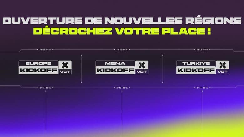 Visuel officiel « Ouverture de nouvelles régions » avec les logos des Kickoff Europe, MENA et Türkiye