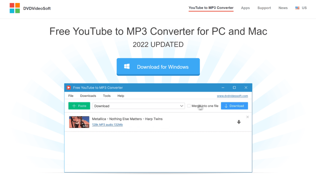 DVDVideoSoft Convertisseur YouTube MP3