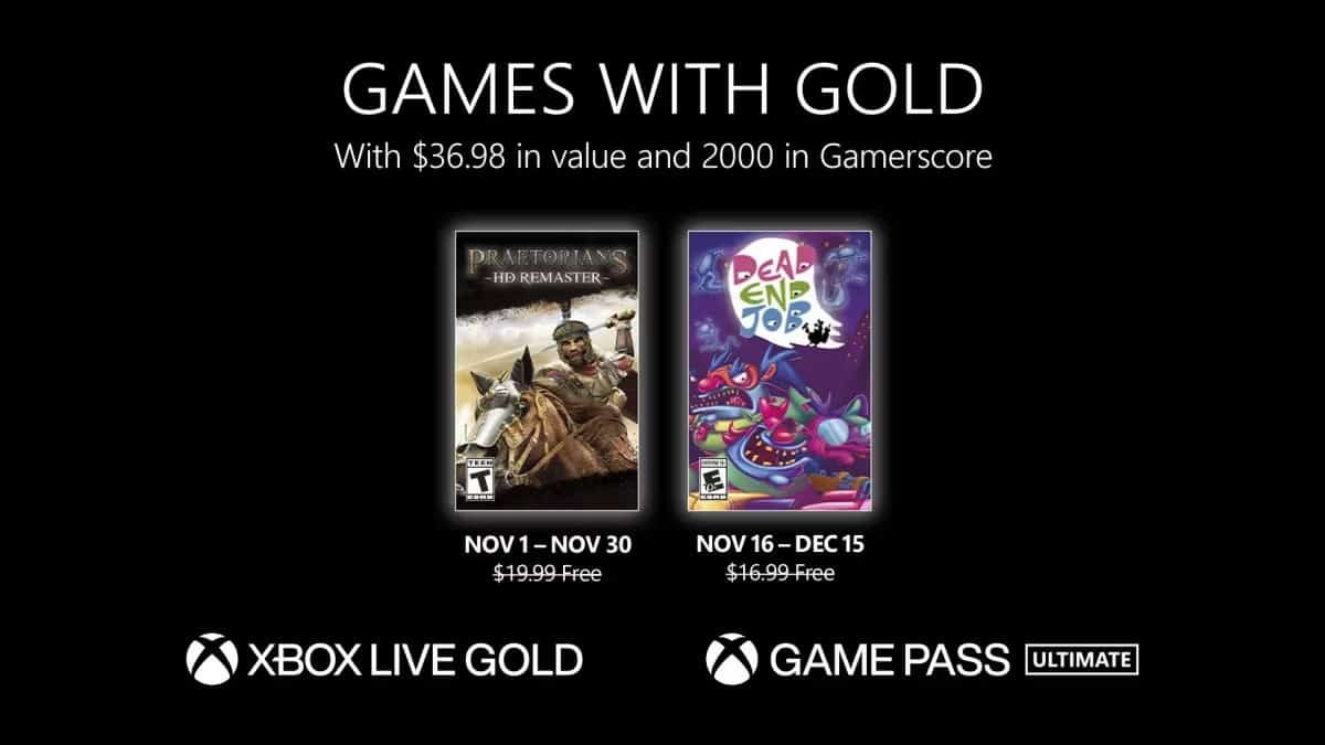 Xbox Live Gold Jeux Gratuits Novembre 2022